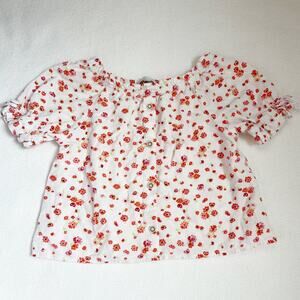 Zara Ditsy Floral Button Front Top